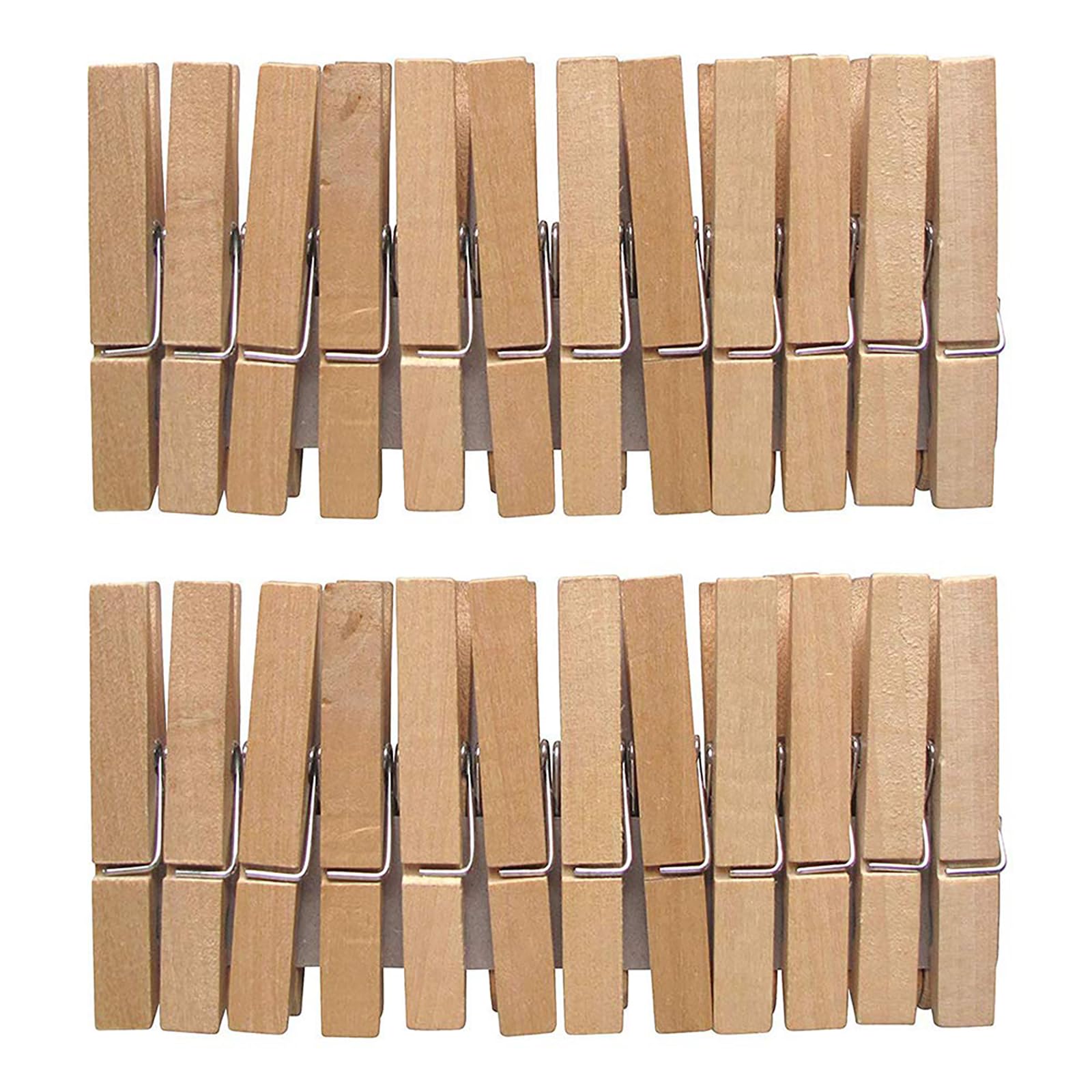 Amazon.co.jp: 木製 ウッド ピンチ クリップ (ナチュラル×7.2cm×24個